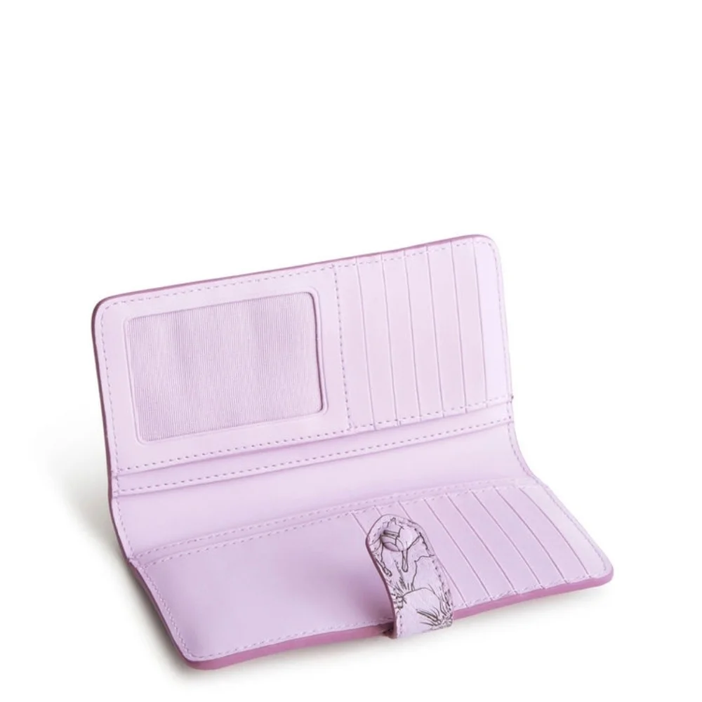 Vera Bradley Bloom Lavender Frost Leather Tab Wallet